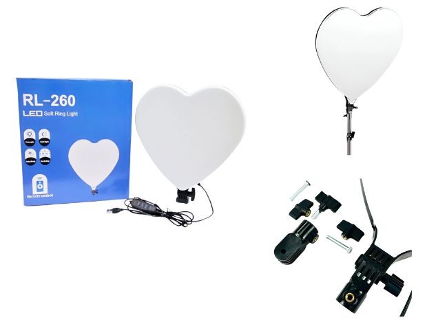 &uu PANEL LED ARO CORAZON SELFIE CELULAR